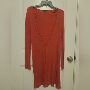 Ambiance Burnt Orange Knit Duster Cardigan